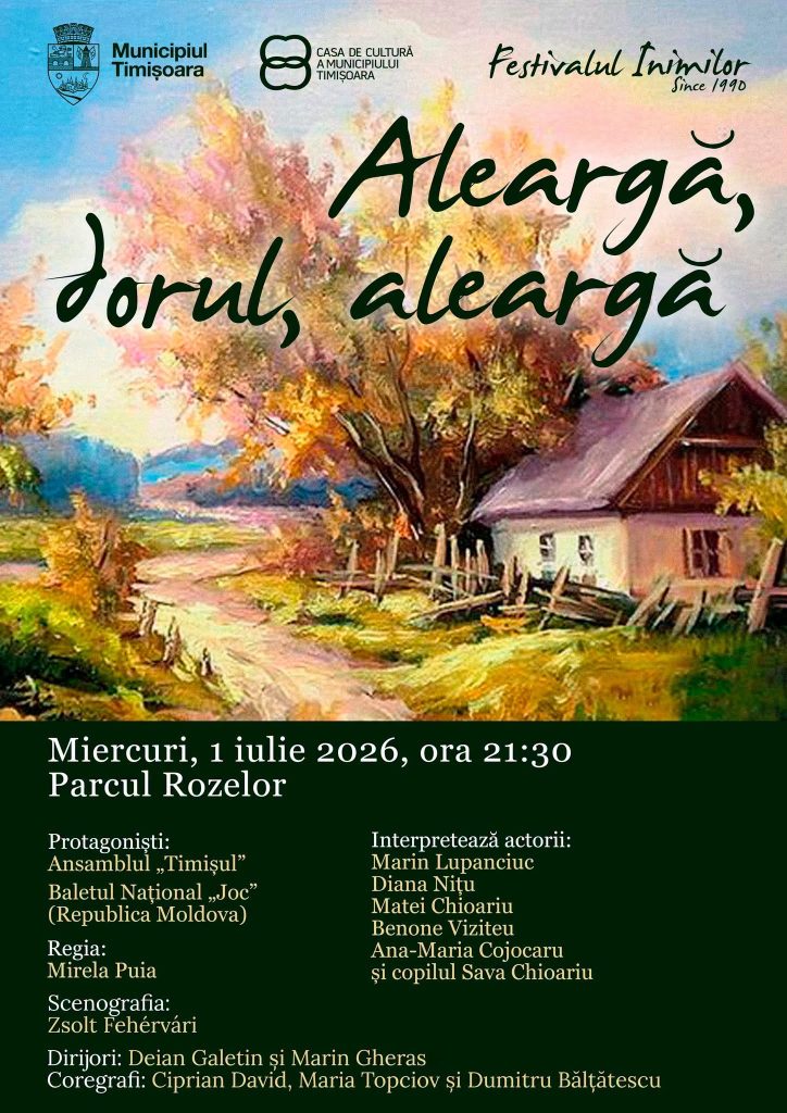 Festivalul Inimilor, Parcul Rozelor, spectacole Timisoara, evenimente Timisoara, Ansamblul Timisul, Baletul JOC, cultura Timisoara